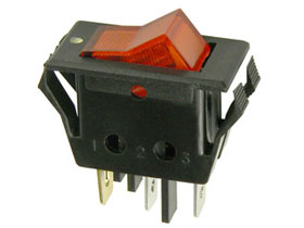SPST Rocker Switch, 120VAC Lighted